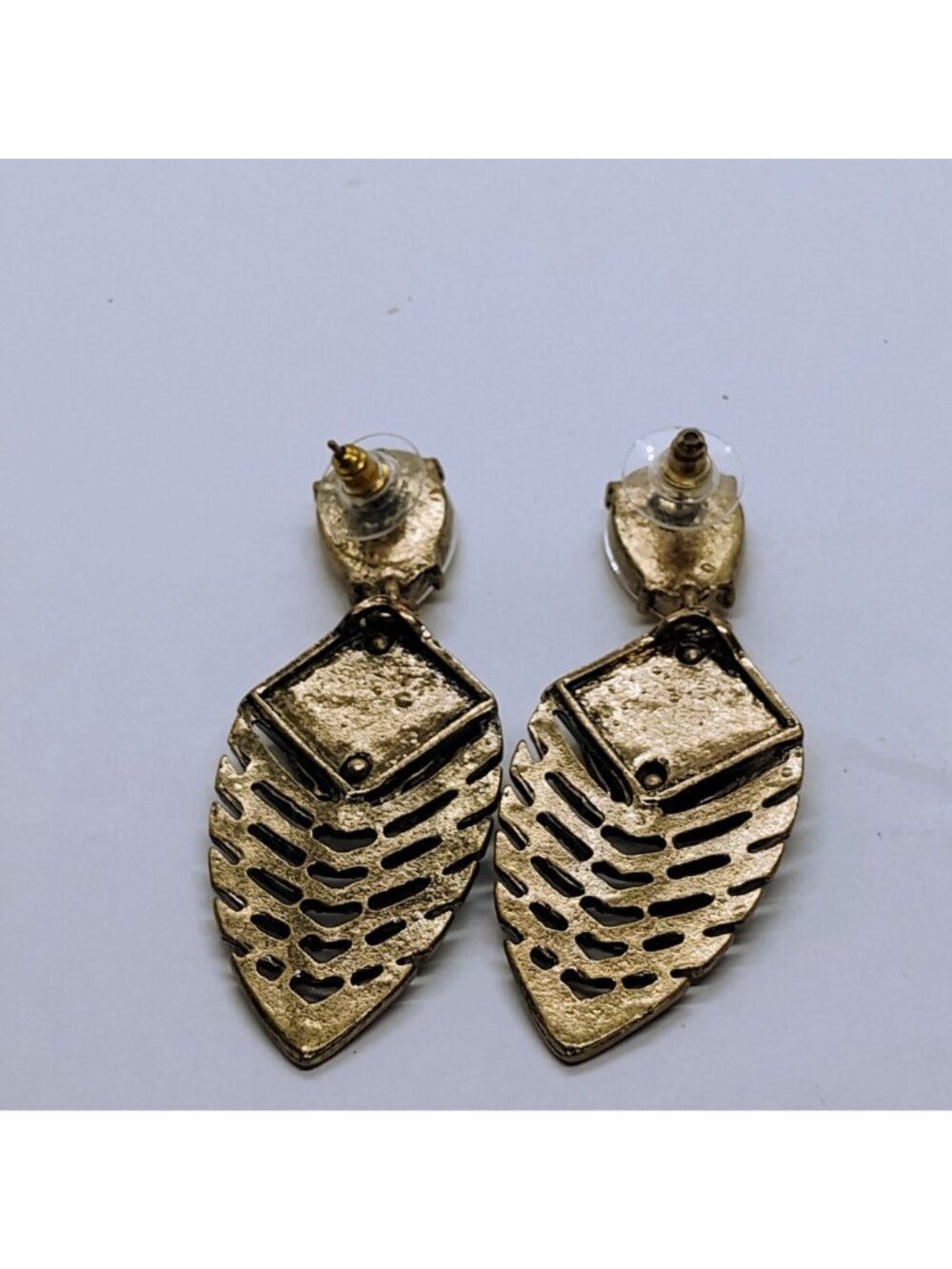 Large Blingy Dangle Drop Earrings AB Rhinestones Yellow Stone Gold Tone - Picture 4 of 5
